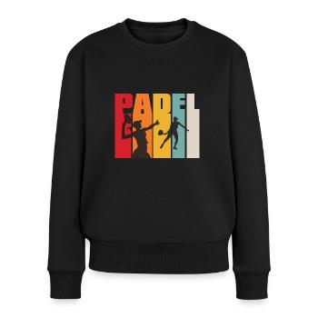 Paddletennis Paddel Padeln Tennis Padeltennis - Frauen Premium Bio Pullover - Schwarz - Vorne - Julia (174cm)