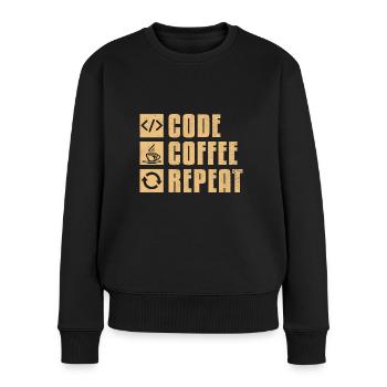 Coffee Coding Programmer Coder Developer Nerd Coff - Women's Premium Organic Jumper - black - Front - Julia (174cm)