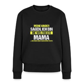 Beste Mama - Frauen Premium Bio Pullover - Schwarz - Vorne - Julia (174cm)
