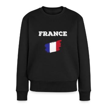 Français du drapeau Français de la France - Pull Premium bio Femme - noir - Devant - Julia (174cm)