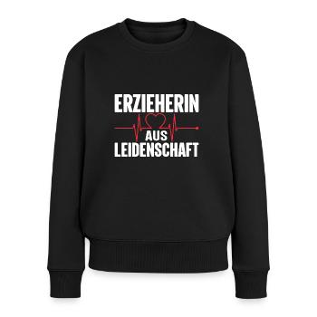 Erzieherin aus Leidenschaft Kita Kindergarten - Frauen Premium Bio Pullover - Schwarz - Vorne - Julia (174cm)