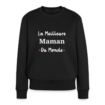 Meilleure maman - Pull Premium bio Femme - noir - Devant - Julia (174cm)