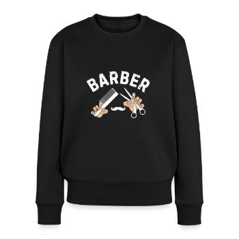 Barbier Barbier Coiffeur Coiffeur Coiffeur Coupe de cheveux - Pull Premium bio Femme - noir - Devant - Julia (174cm)