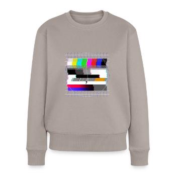 Modèle de test de télévision à tube - déformé - années 80 - Pull Premium bio Femme - taupe - Devant - Julia (174cm)