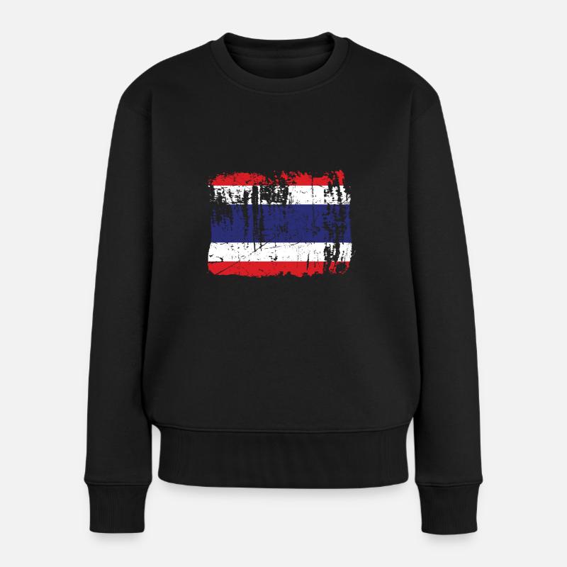 Thailand - Frauen Premium Bio Pullover - Schwarz