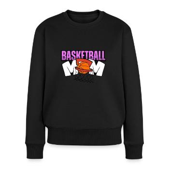 Maman basketball - Pull Premium bio Femme - noir - Devant - Julia (174cm)