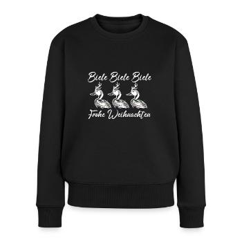Frohe Weihnachten Ruf Sie Mal Biele Biele Biele - Frauen Premium Bio Pullover - Schwarz - Vorne - Julia (174cm)