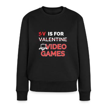 Funny Valentines - Video Games - Women's Premium Organic Jumper - black - Front - Julia (174cm)