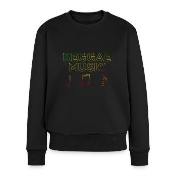 Reggae Musique Vinyl Rastafari Jamaïque Africaine - Pull Premium bio Femme - noir - Devant - Julia (174cm)