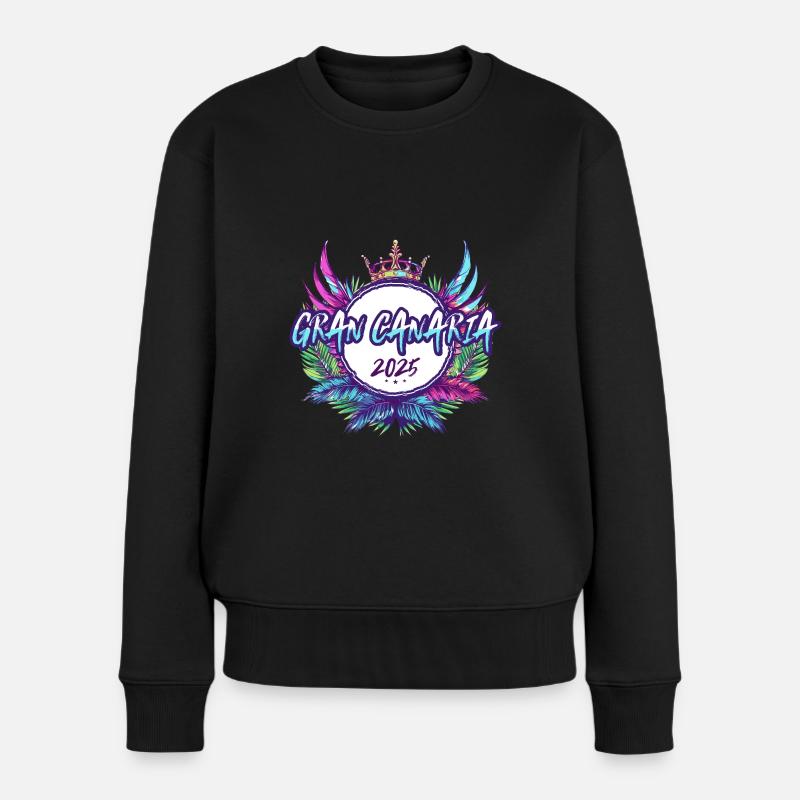 Gran Canaria 2025 Bunt - Frauen Premium Bio Pullover - Schwarz