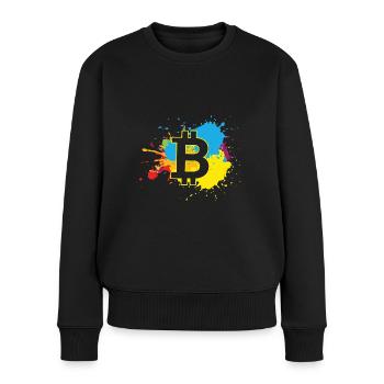 Bitcoin WatercolorBTC Crypto Moon - Women's Premium Organic Jumper - black - Front - Julia (174cm)