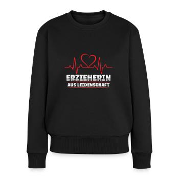Erzieherin aus Leidenschaft Kita Kindergarten - Frauen Premium Bio Pullover - Schwarz - Vorne - Julia (174cm)