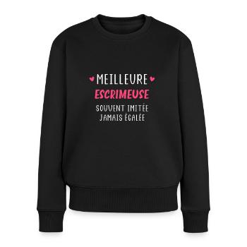 Souvent imitée Meilleure assistante escrimeuse - Pull Premium bio Femme - noir - Devant - Julia (174cm)
