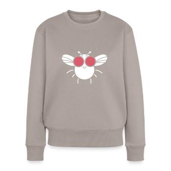 Fliegen - Frauen Premium Bio Pullover - Taupe - Vorne - Julia (174cm)