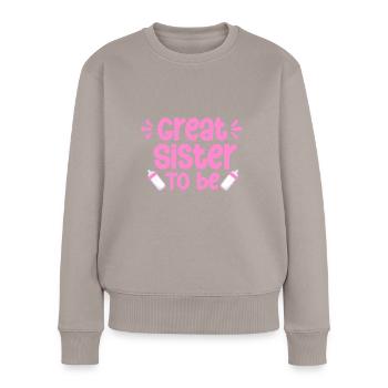 Annonce de bébé sexe révéler bébé fête soeur - Pull Premium bio Femme - taupe - Devant - Julia (174cm)
