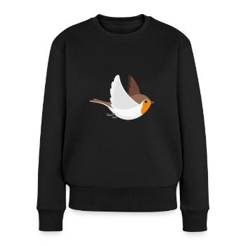 Robin volant d'oiseau - Pull Premium bio Femme - noir - Devant - Julia (174cm)