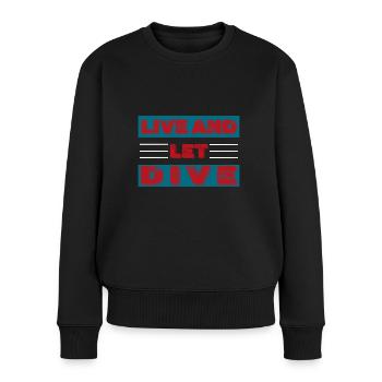 Taucher Tauchen Design Schnorcheln - Frauen Premium Bio Pullover - Schwarz - Vorne - Julia (174cm)