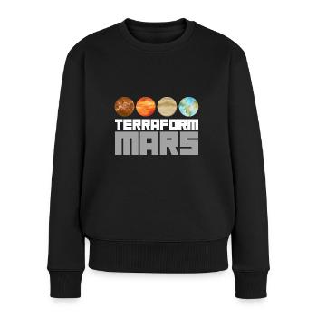 Occupy Mars Terraforming Retro Aeronautics Space - Frauen Premium Bio Pullover - Schwarz - Vorne - Julia (174cm)