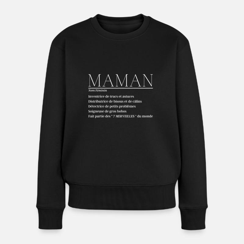 Maman définition humour - Pull Premium bio Femme - noir