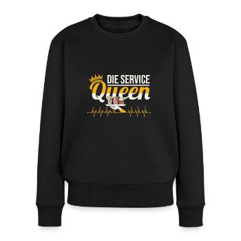 Kellnerin Service Herzschlag Bedienung Servicekraf - Frauen Premium Bio Pullover - Schwarz - Vorne - Julia (174cm)