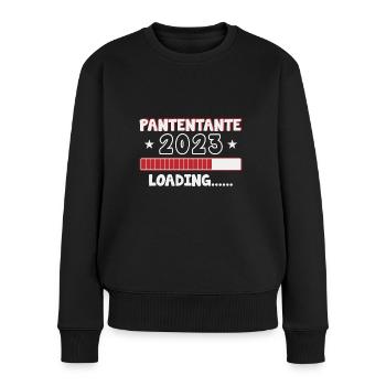 Patentante 2023 loading Taufpatin - Frauen Premium Bio Pullover - Schwarz - Vorne - Julia (174cm)