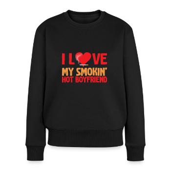 I Love My Smokin' Hot Boyfriend 4 - Frauen Premium Bio Pullover - Schwarz - Vorne - Julia (174cm)