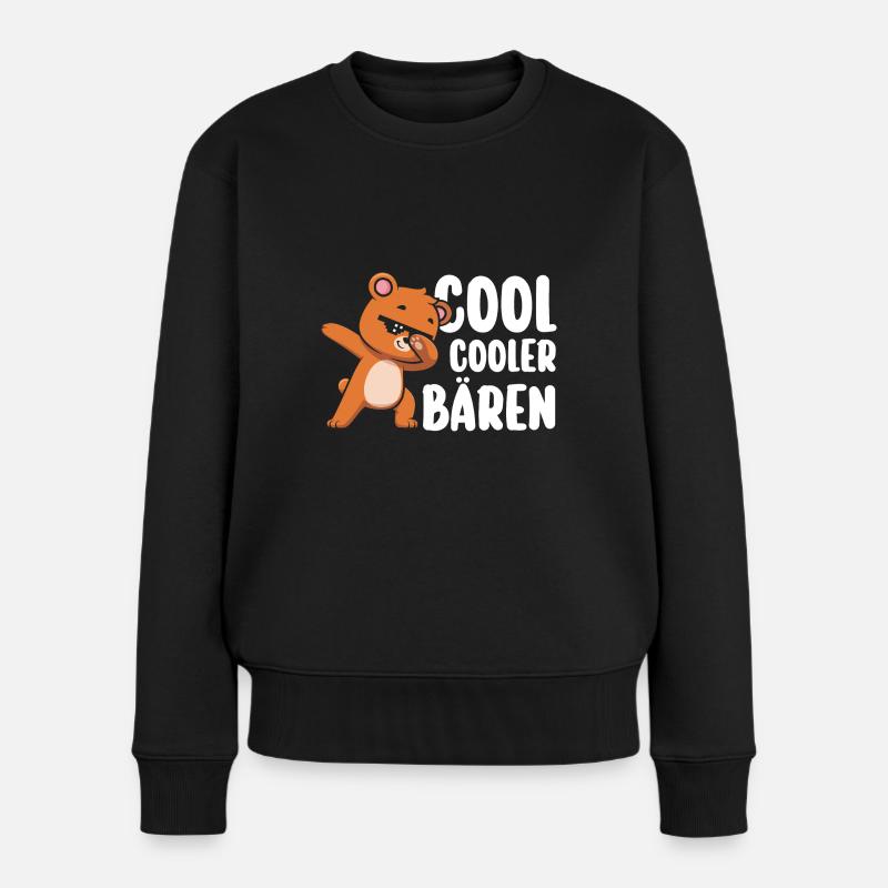 Braunbär Bär - Frauen Premium Bio Pullover - Schwarz