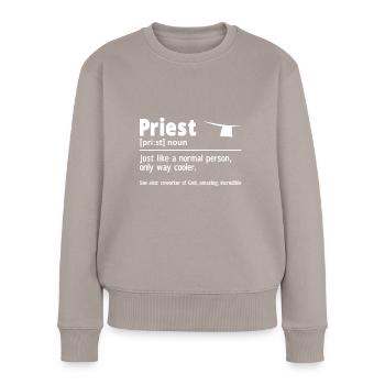 Prêtre Prêtre Catholique Prêtre Chrétien - Pull Premium bio Femme - taupe - Devant - Julia (174cm)