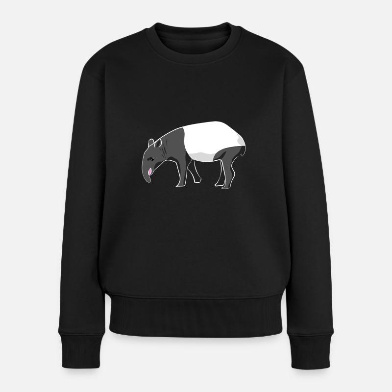 Tapir Zootier - Frauen Premium Bio Pullover - Schwarz