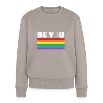 LBGT Flag Gay Pride Human Be You - Women's Premium Organic Jumper - taupe - Front - Julia (174cm)