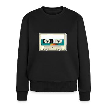 Vintage Cassette - Pull Premium bio Femme - noir - Devant - Julia (174cm)