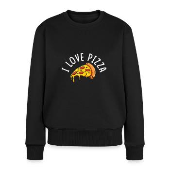 I love pizza - Women's Premium Organic Jumper - black - Front - Julia (174cm)