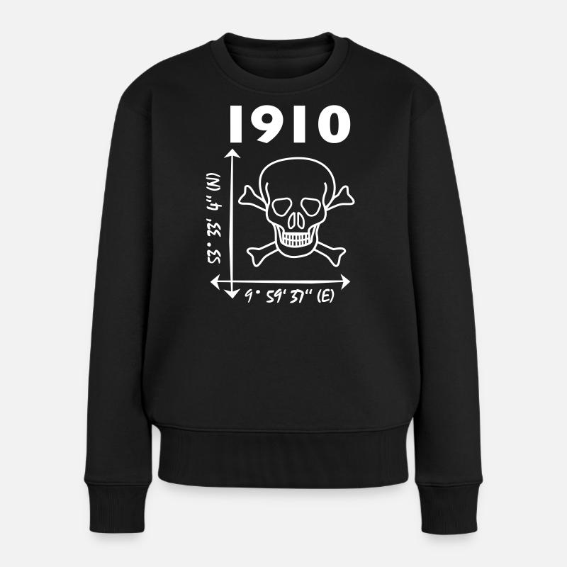 St. Pauli - Frauen Premium Bio Pullover - Schwarz