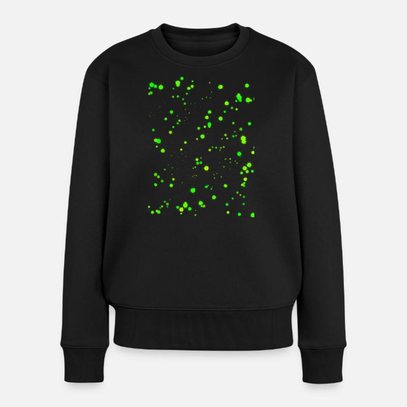 Éclaboussures de peinture vert fluo - Pull Premium bio Femme - noir