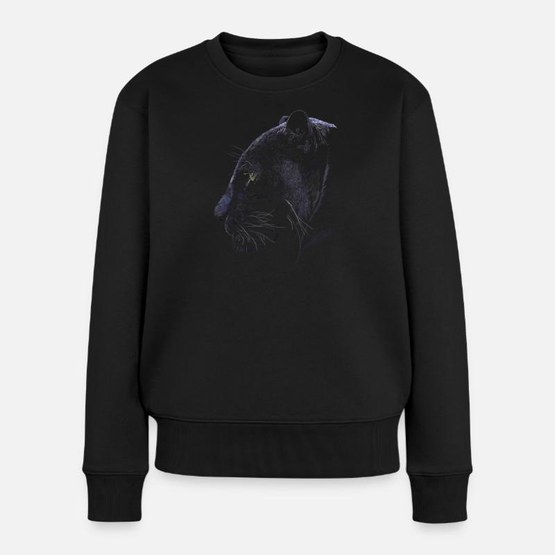 Panther - Frauen Premium Bio Pullover - Schwarz