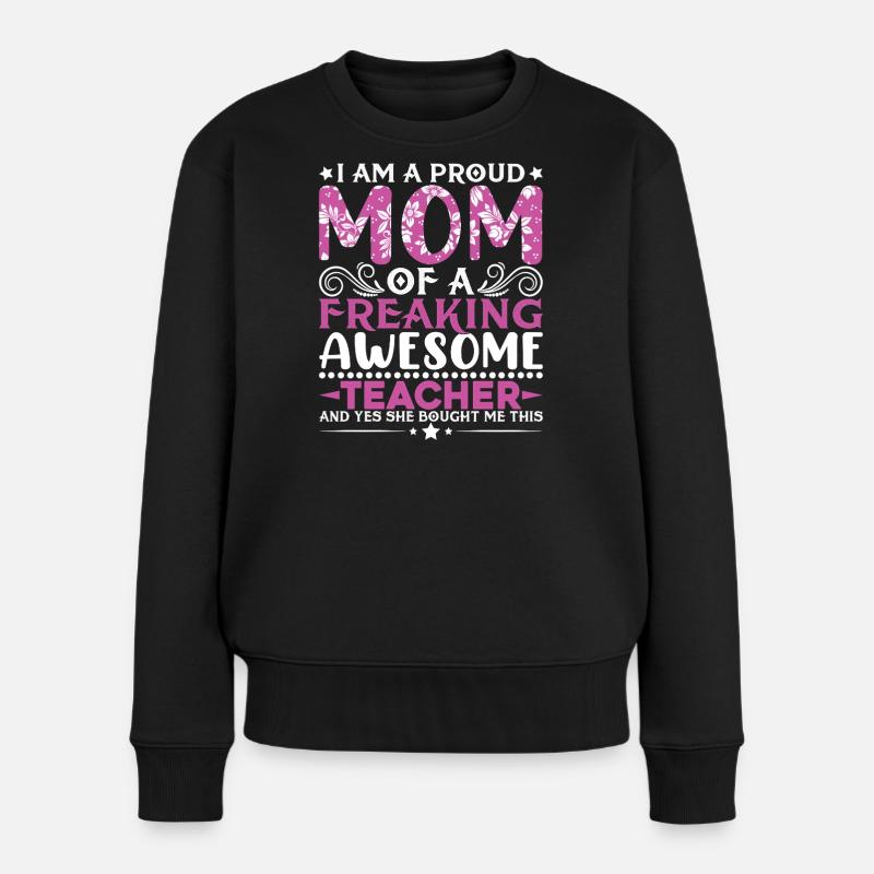 Proud Teachers Message - Women's Premium Organic Jumper - black