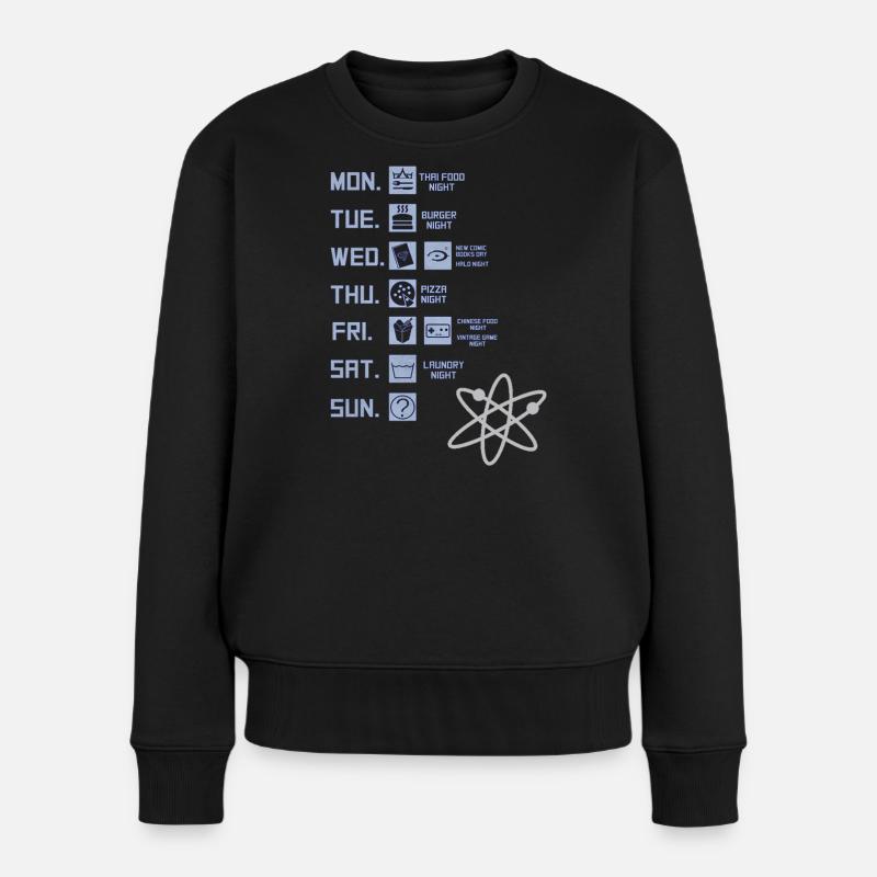 Illustration rétro de la planification hebdomadaire - Pull Premium bio Femme - noir