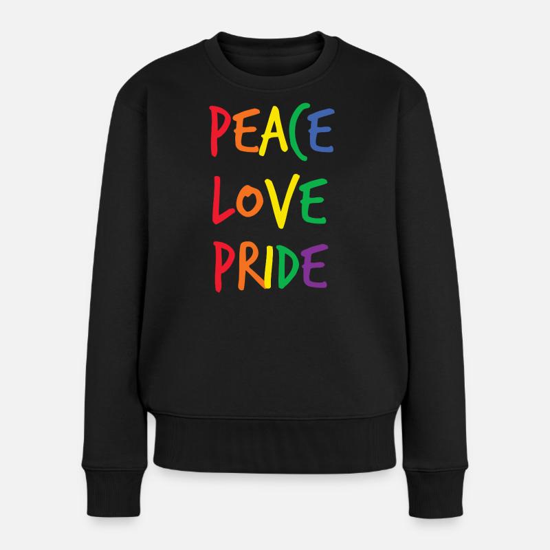 Rainbow Peace Love Pride - Women's Premium Organic Jumper - black