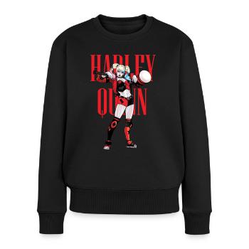 Harley Quinn Mit Hammer - Frauen Premium Bio Pullover - Schwarz - Vorne - Julia (174cm)