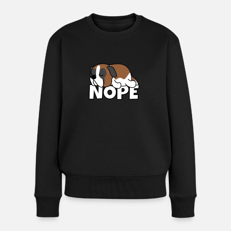 Nope Bernhardiner Hund - Frauen Premium Bio Pullover - Schwarz