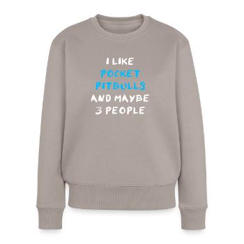 Pitbull de poche - Pull Premium bio Femme - taupe - Devant - Julia (174cm)
