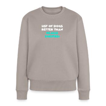 Beagle Shelties - Frauen Premium Bio Pullover - Taupe - Vorne - Julia (174cm)