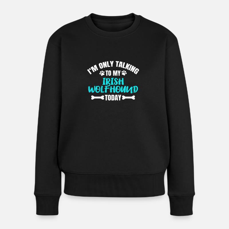 Irish Wolfhound - Frauen Premium Bio Pullover - Schwarz