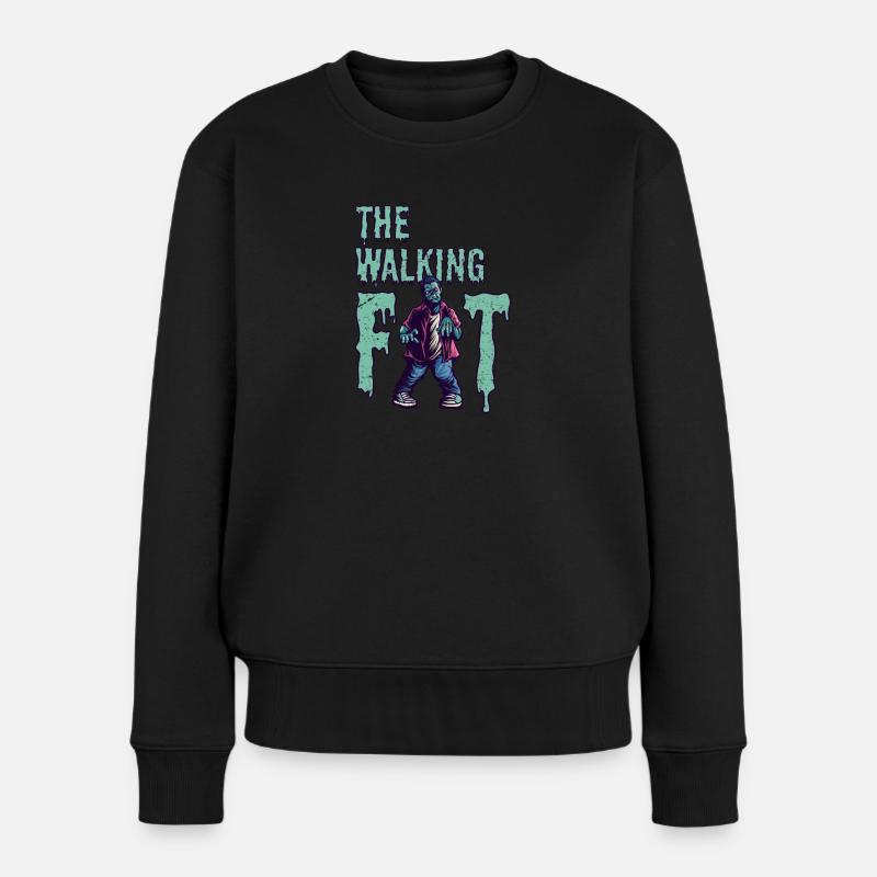 Dicker Zombie - Frauen Premium Bio Pullover - Schwarz