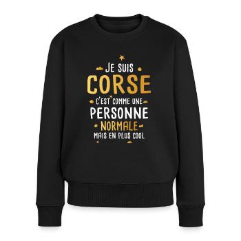 Femme corse cadeau drôle corsica région corsitude - Pull Premium bio Femme - noir - Devant - Julia (174cm)