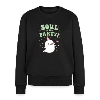 Cute Ghost Soul OF The Party Funny Pun - Women's Premium Organic Jumper - black - Front - Julia (174cm)