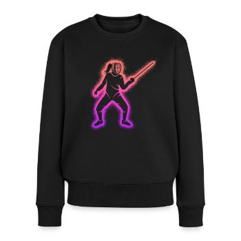 Fechter Fecht Fechtkunst Kinder Damen Fechten - Frauen Premium Bio Pullover - Schwarz - Vorne - Julia (174cm)