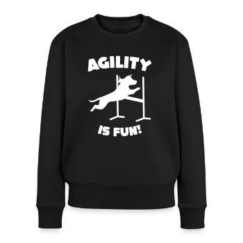 Agility is fun dog shirt - Women's Premium Organic Jumper - black - Front - Julia (174cm)