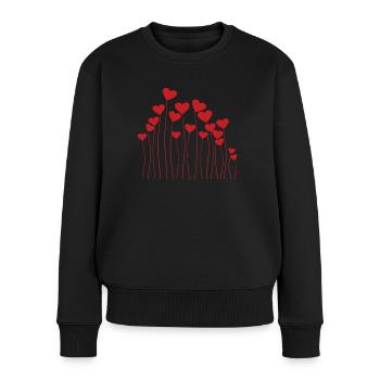 Ballon de cœur - Pull Premium bio Femme - noir - Devant - Julia (174cm)