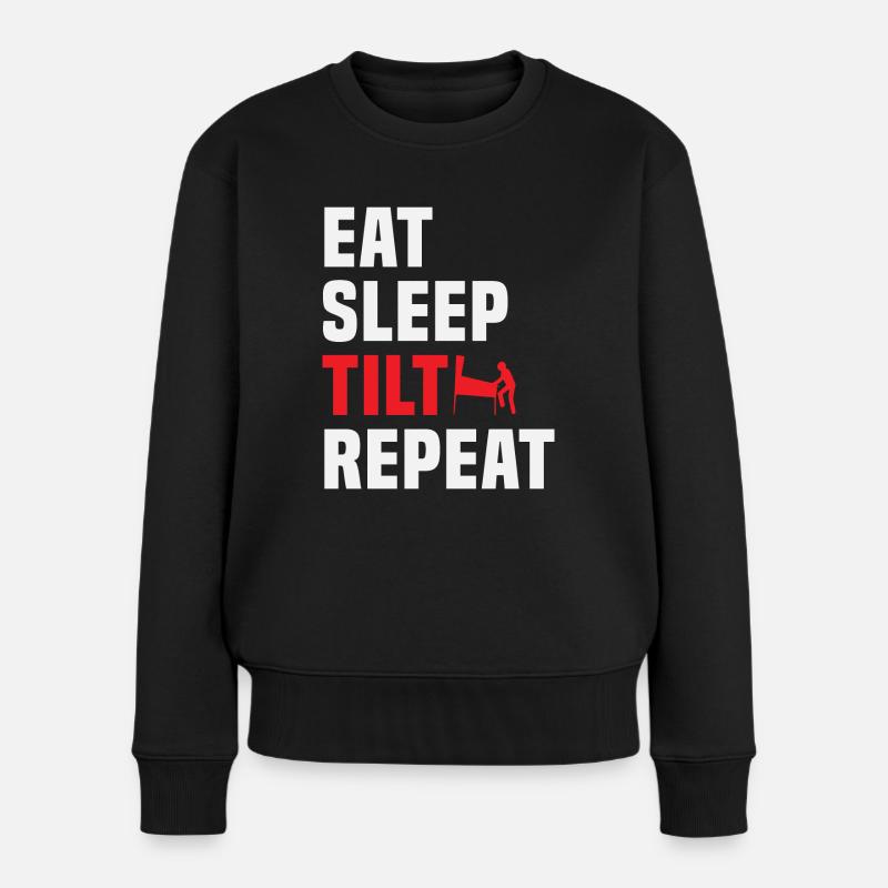 Manger Sommeil Tilt Répéter Pinball Pinball Machine - Pull Premium bio Femme - noir